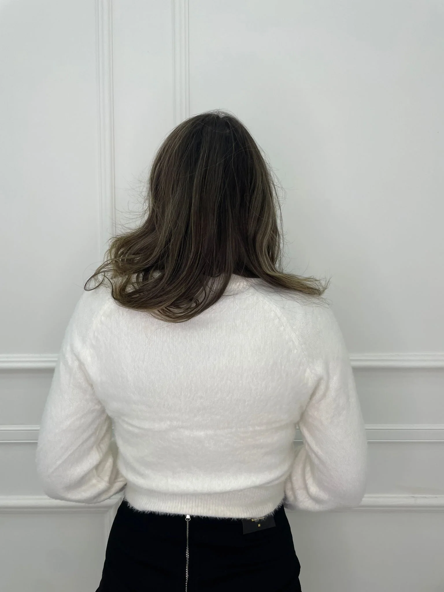 Cardigan in pelo con bottoni cuore swarovski - immagine 4