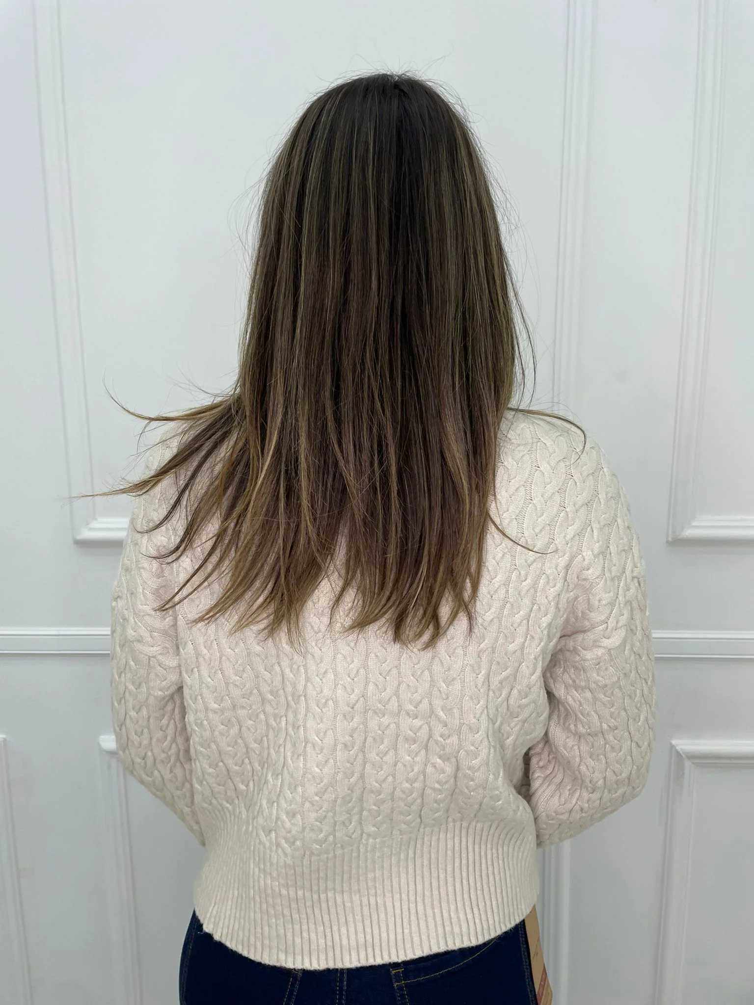 Maglione trama treccia collo alto - immagine 9