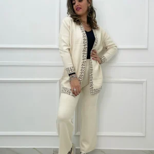 Coordinato 2 pezzi con cardigan animalier