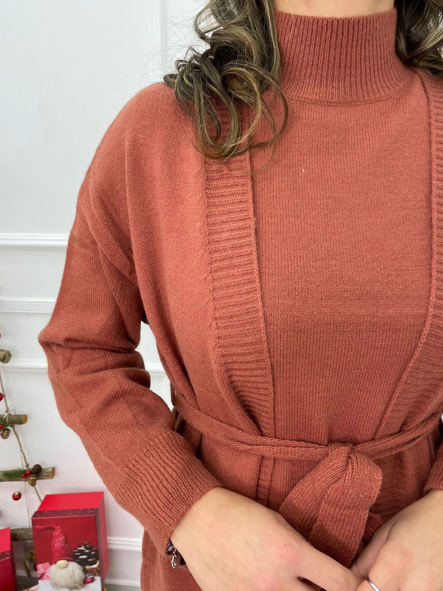Coordinato 2 pezzi con vestito giro manica e cardigan lungo - immagine 4