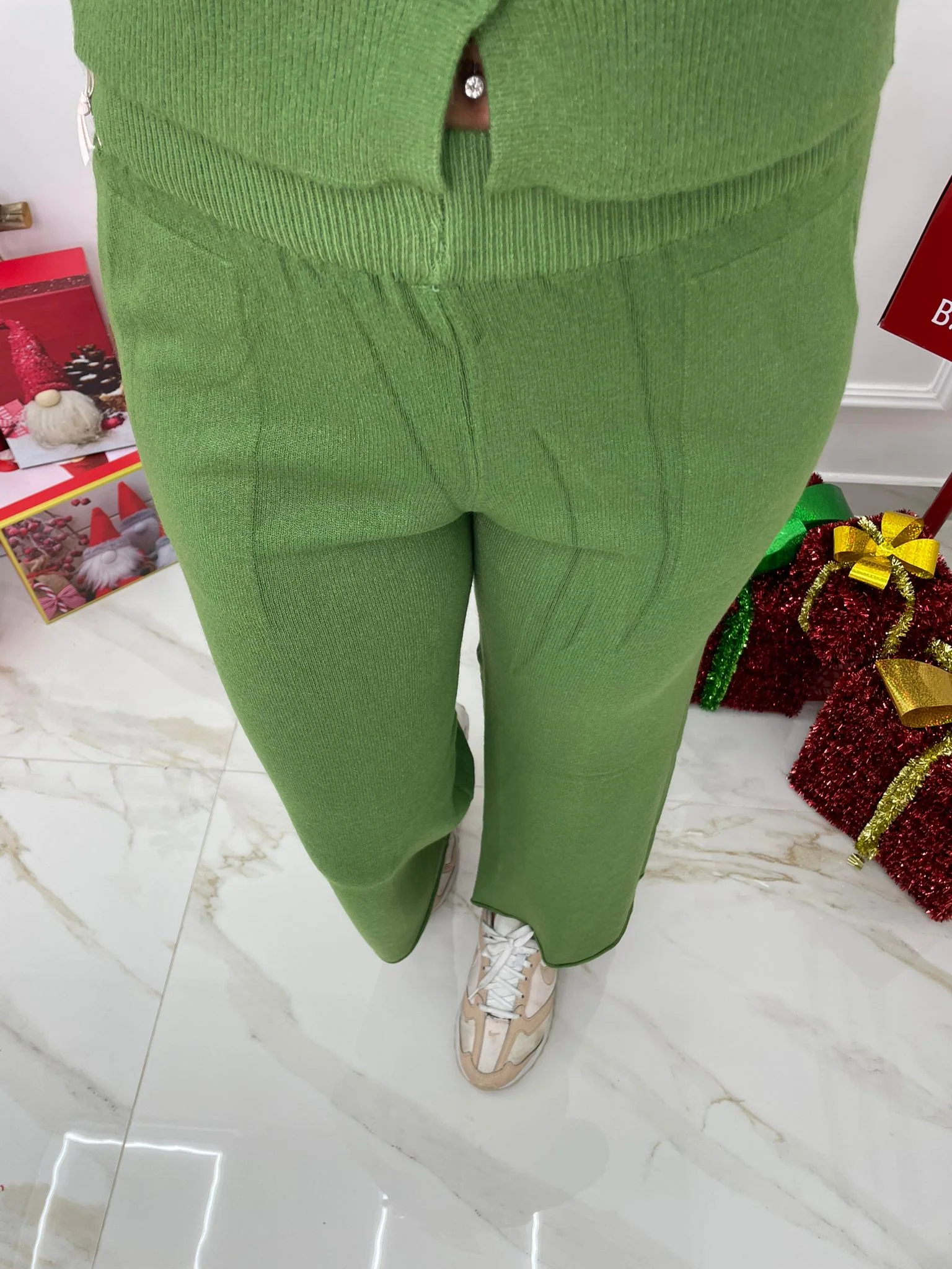 Coordinato 2 pezzi con cardigan trama rombi - immagine 4