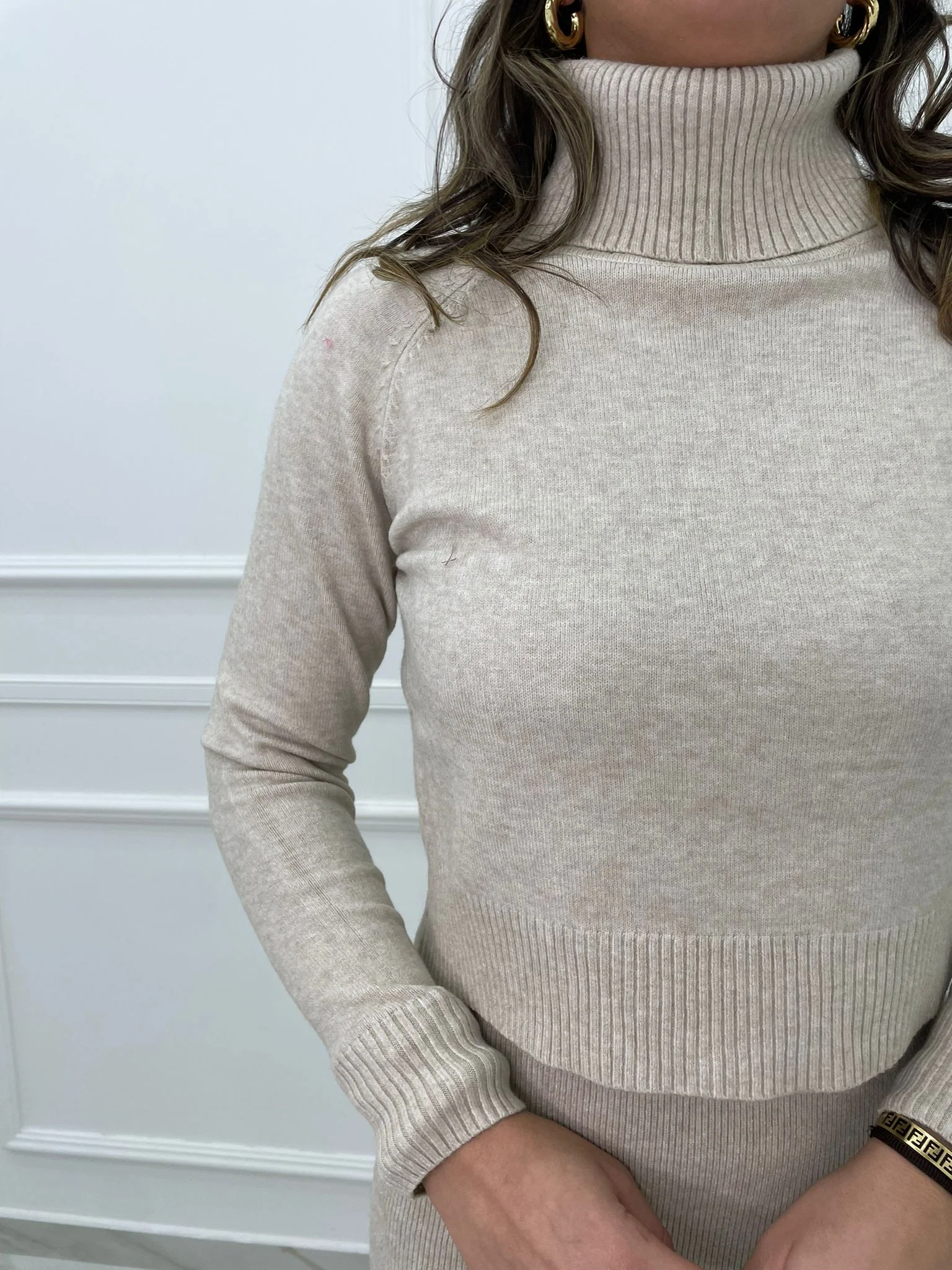 Coordinato 2 pezzi con vestitino e maglione collo alto - immagine 7