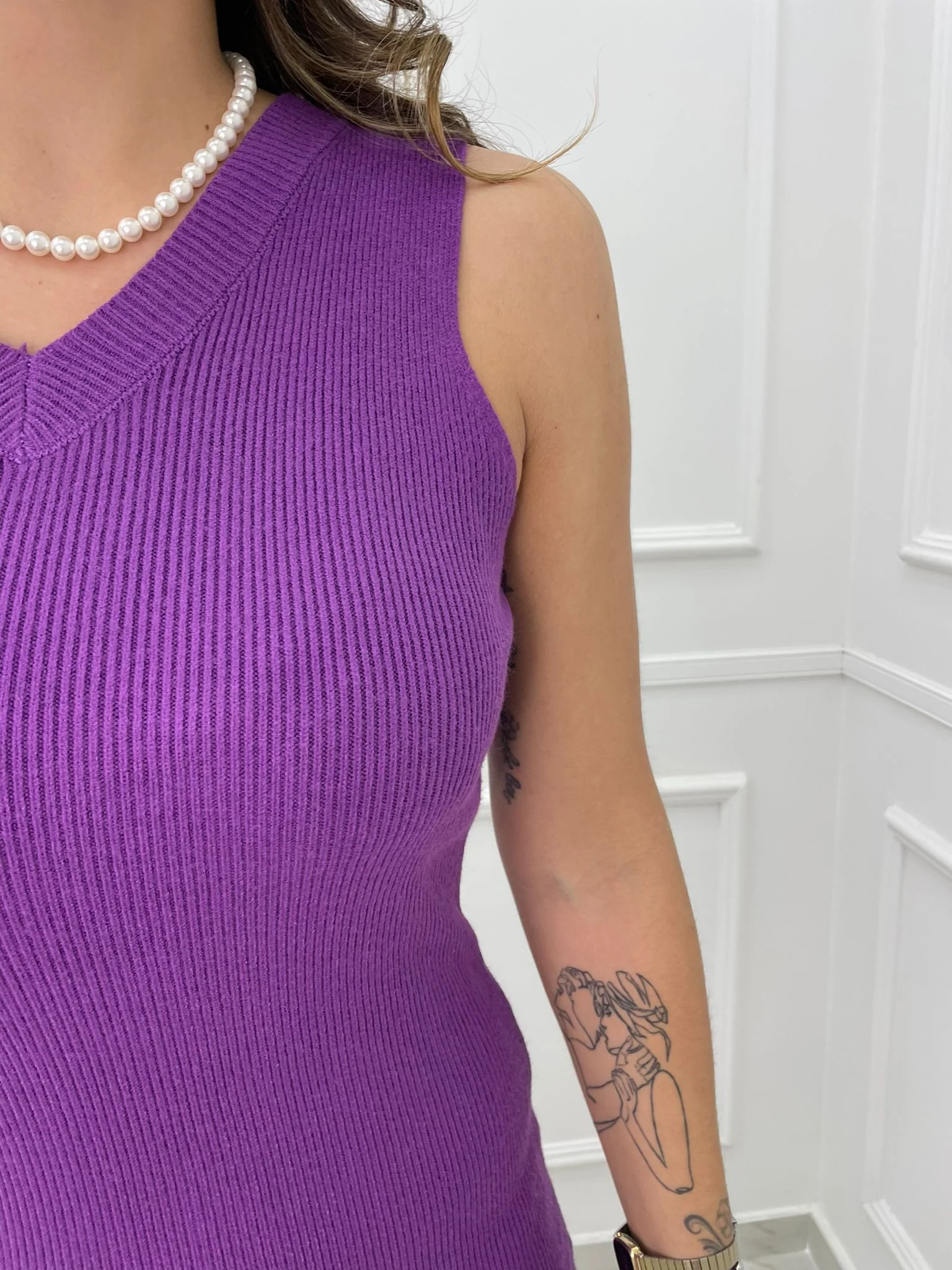 Coordinato 2 pezzi con vestitino e maglione collo alto - immagine 4