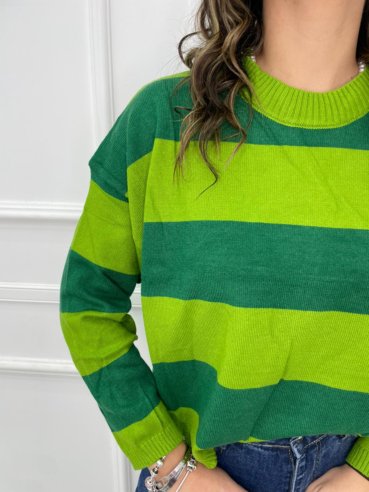 Maglione over a righe colorate - immagine 4