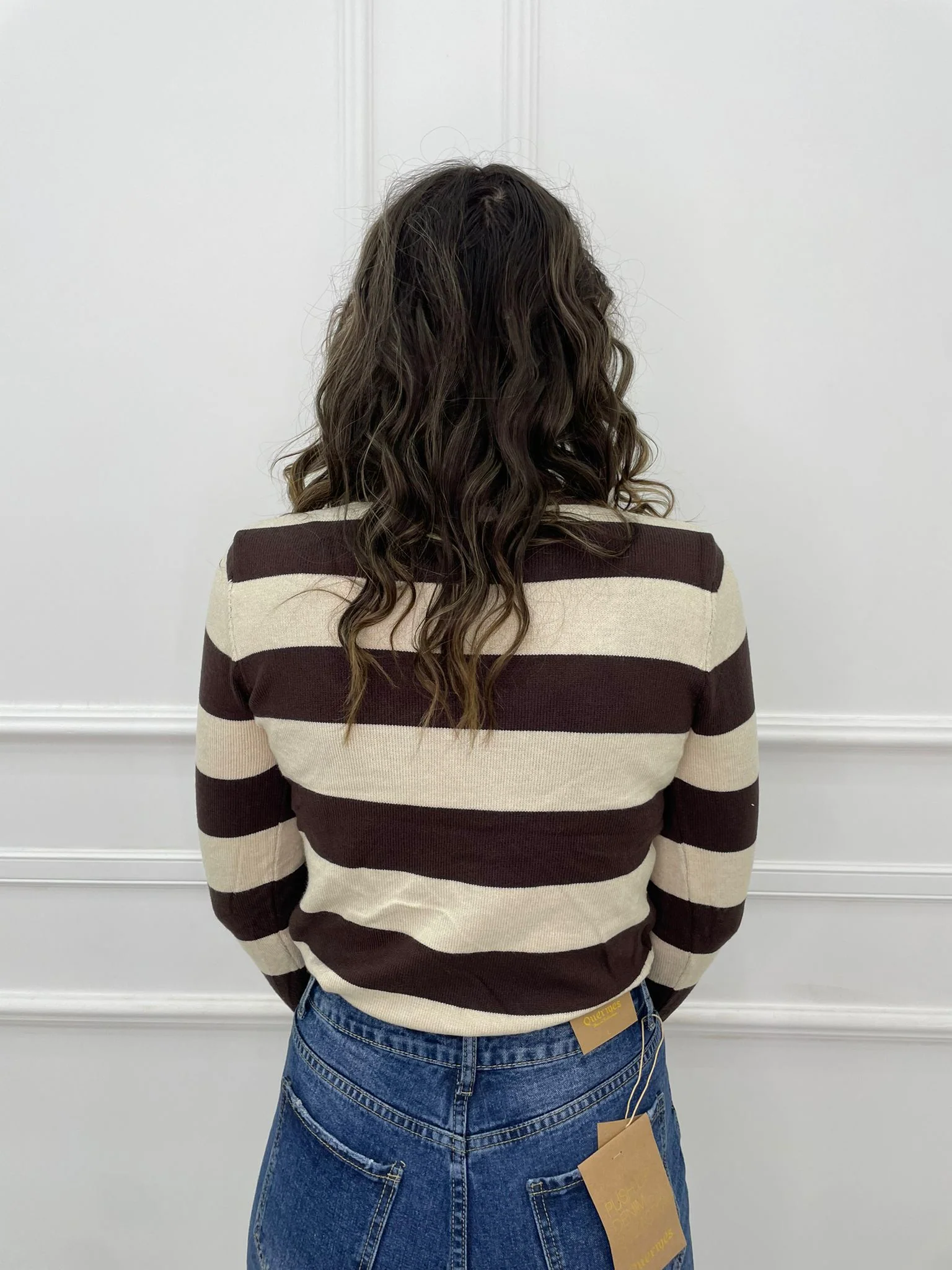 Maglione collo alto a righe colorate - immagine 3