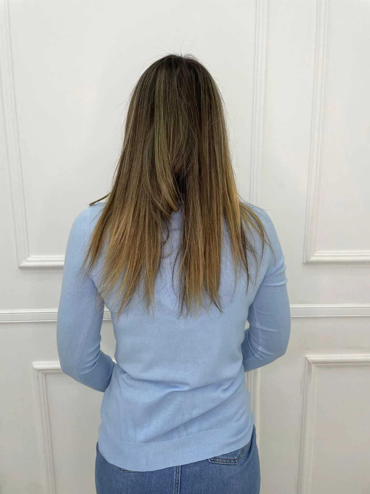 Cardigan in filo tinta unita con bottoni perla - immagine 6