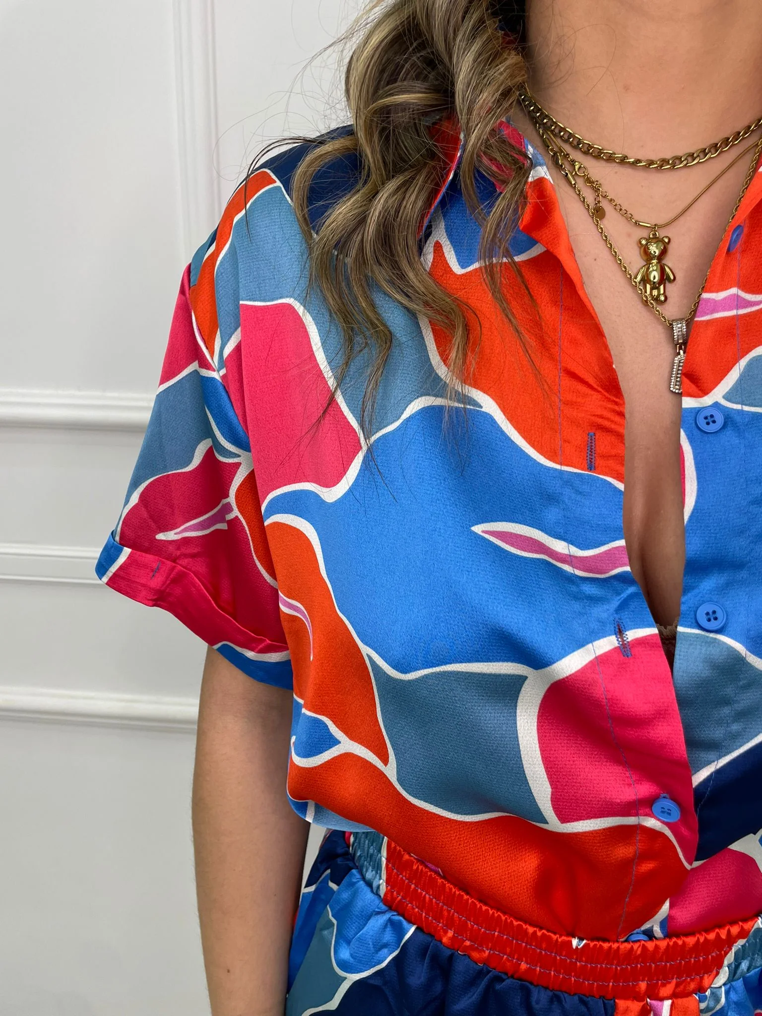 Coordinato 2 pezzi floreale con shorts effetto seta - immagine 7