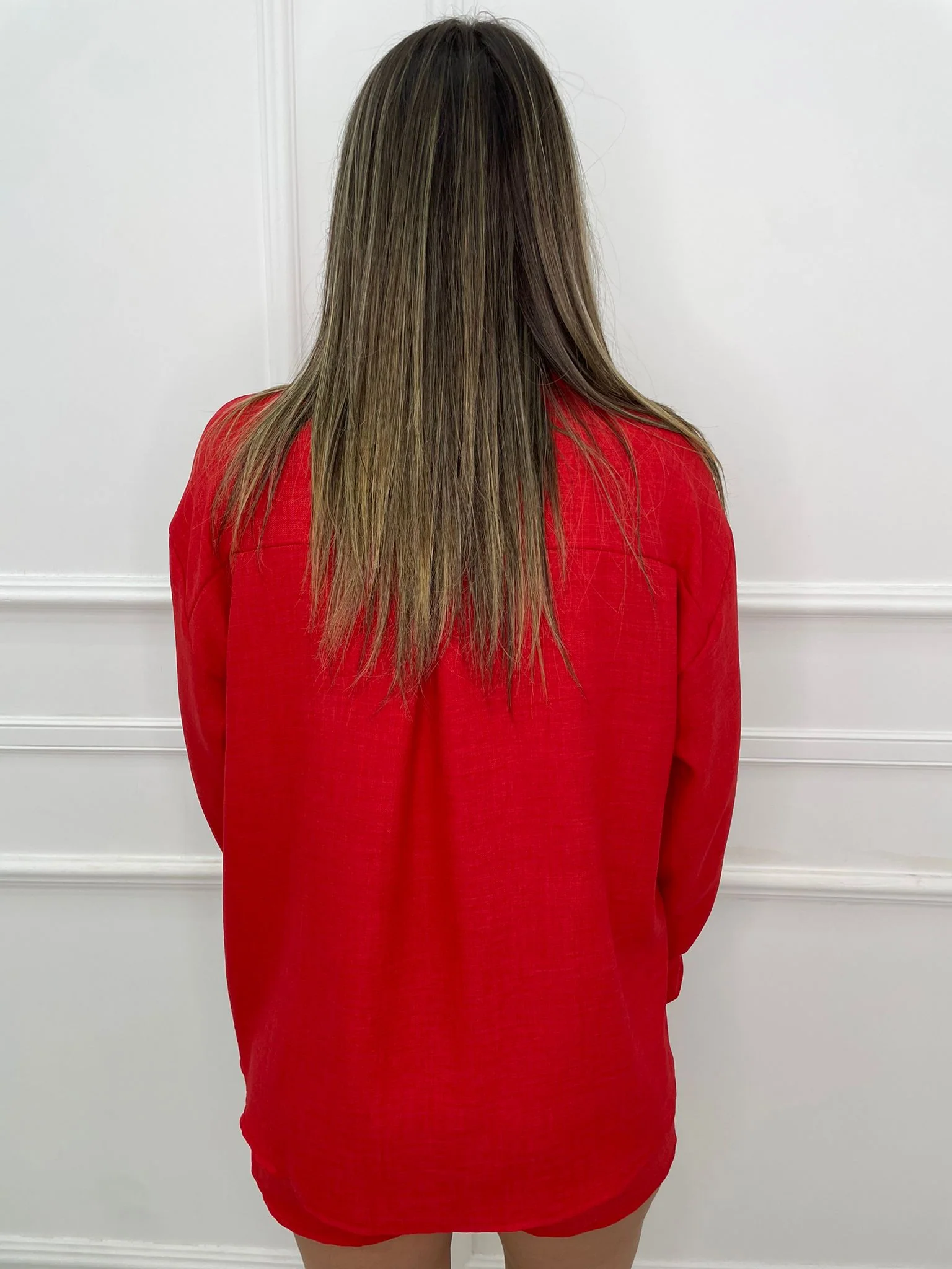 Coordinato effetto lino 3 pezzi con shorts e top crop - immagine 6