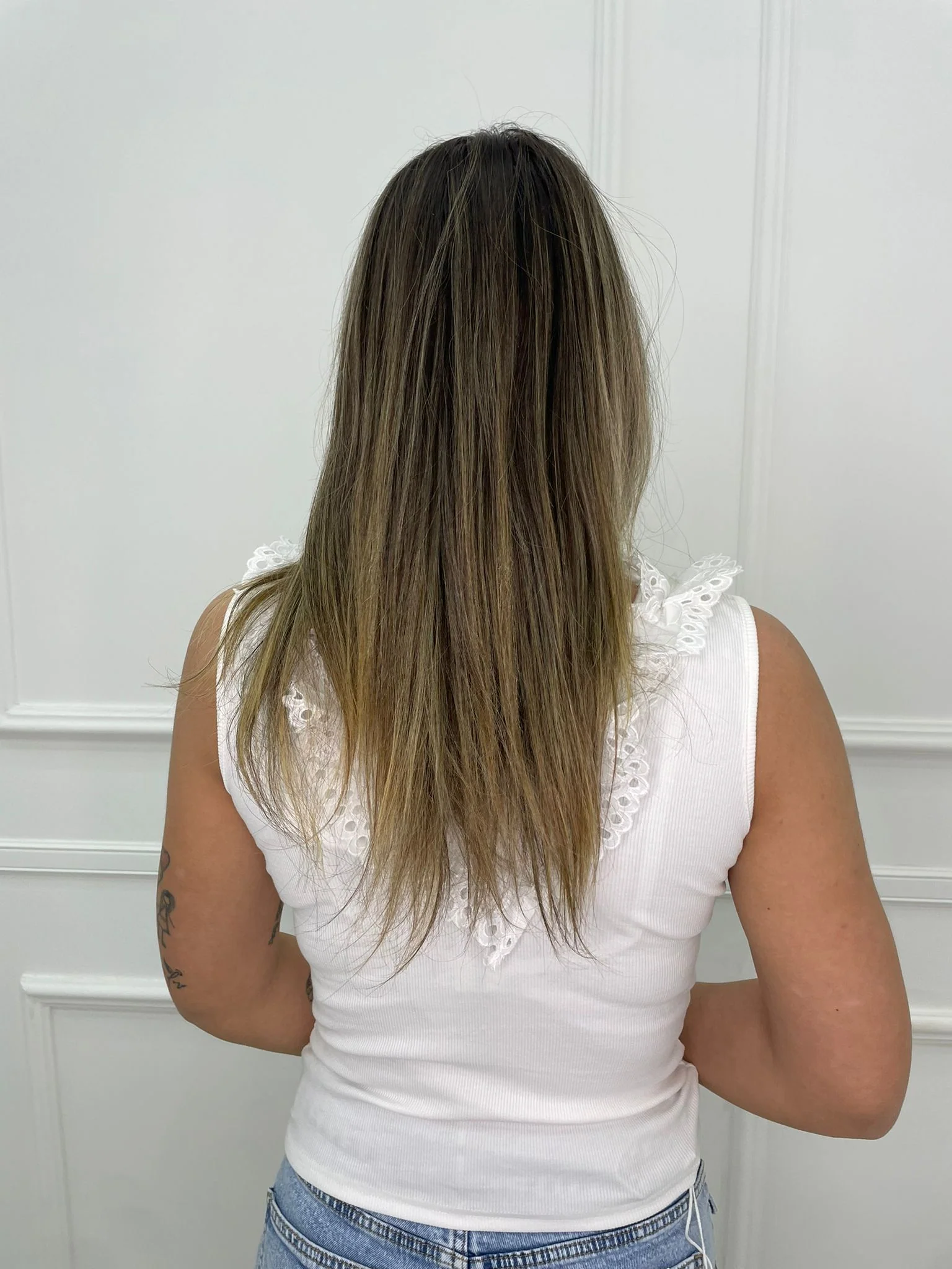 Top a costine tinta unita con rouches - immagine 9