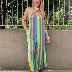 Tuta intera rainbow con schiena scoperta