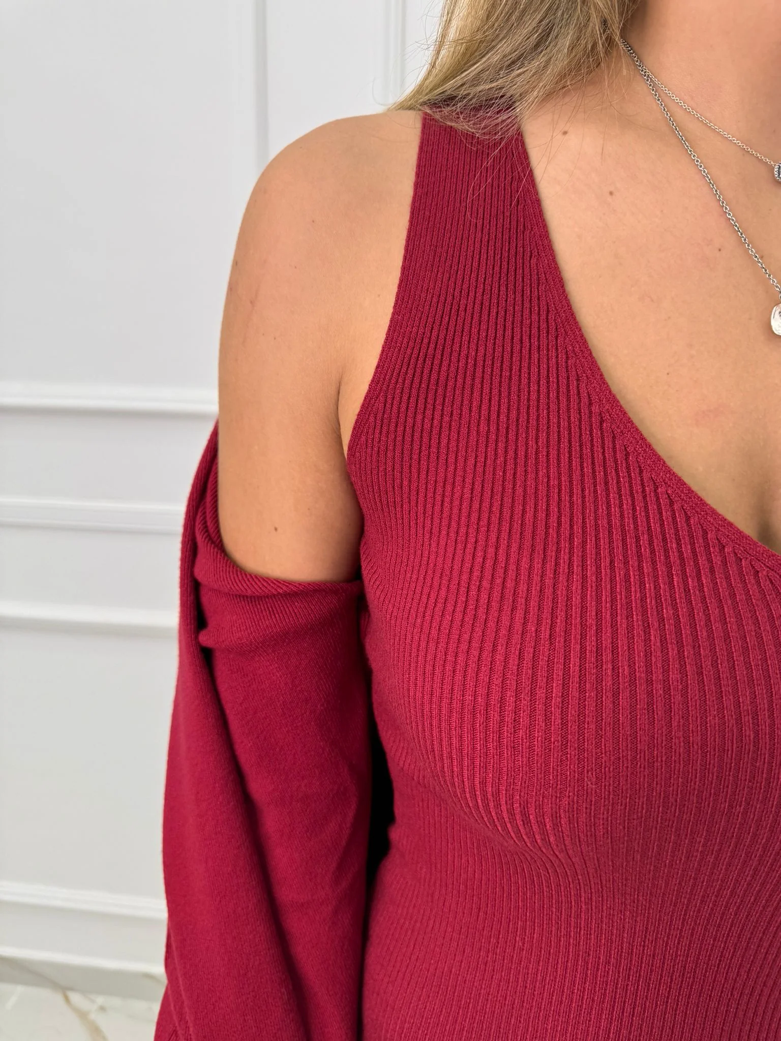 Coordinato 2 pezzi con vestito e cardigan lungo - immagine 3