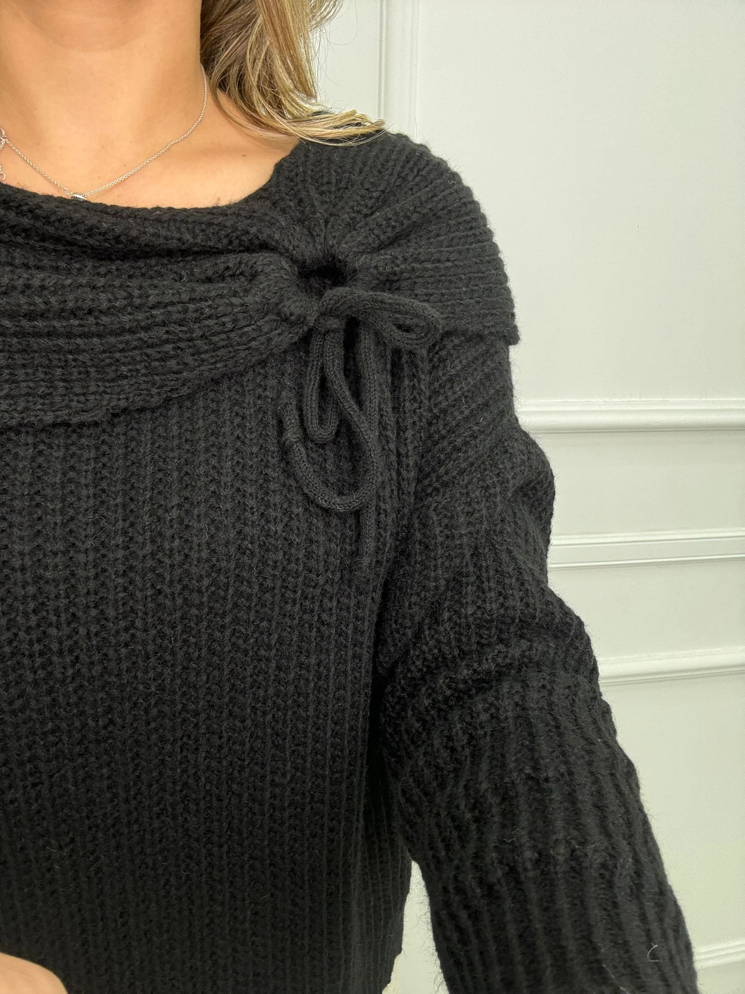 Maglione in lana con risvolto - immagine 9