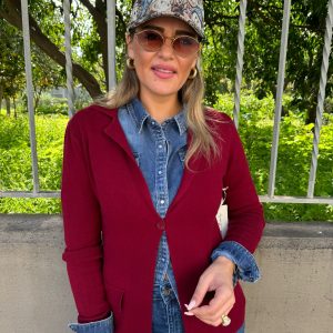 Giacca in simil lana con un bottone