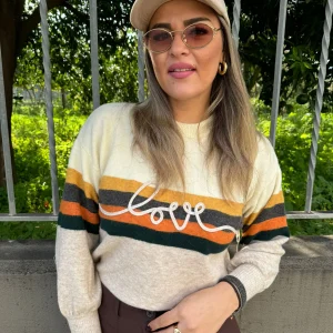 Maglione colorato "Love"