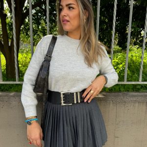Mini gonna plissettata tinta unita