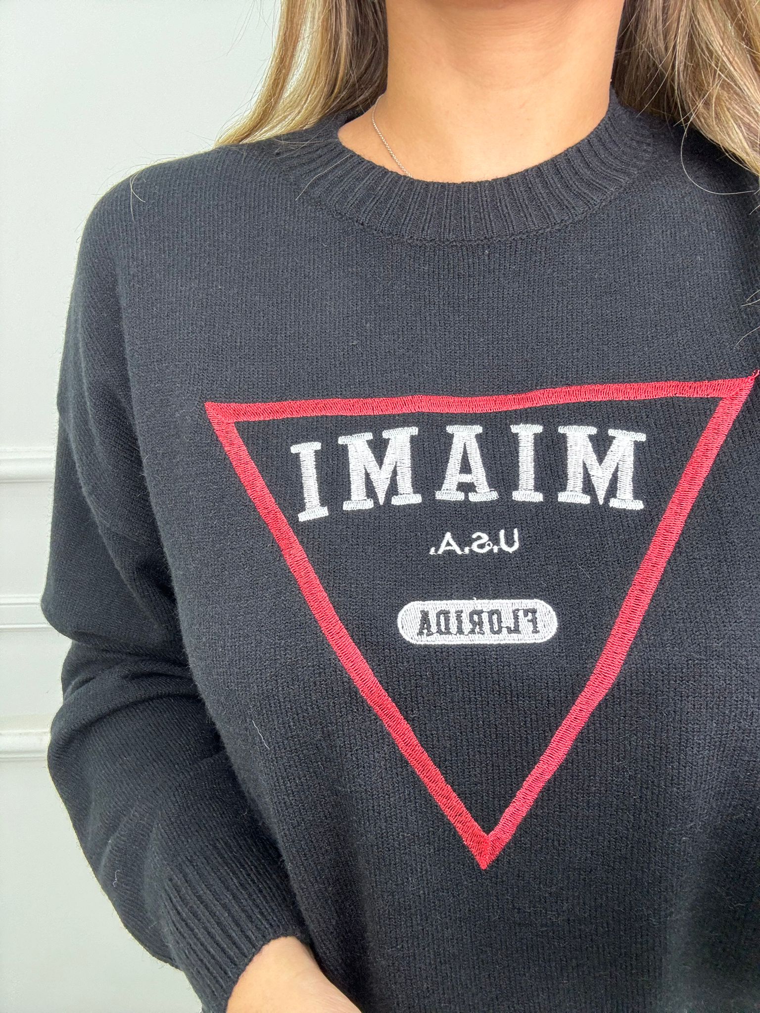 Maglioncino giro collo con scritta miami - immagine 6