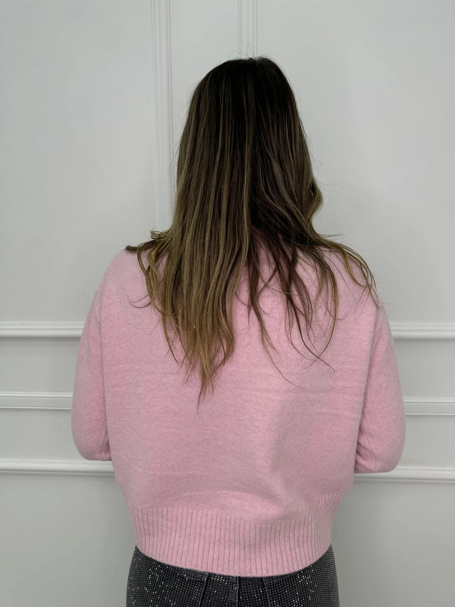 Maglione tinta unita mezzo collo - immagine 6