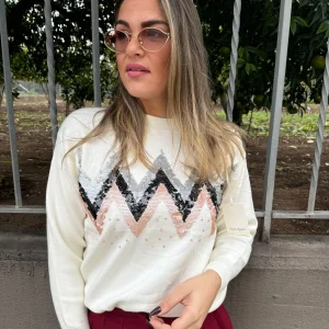 Maglione con paillettes lurex