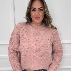 Maglione trama treccia asimmetrico sotto