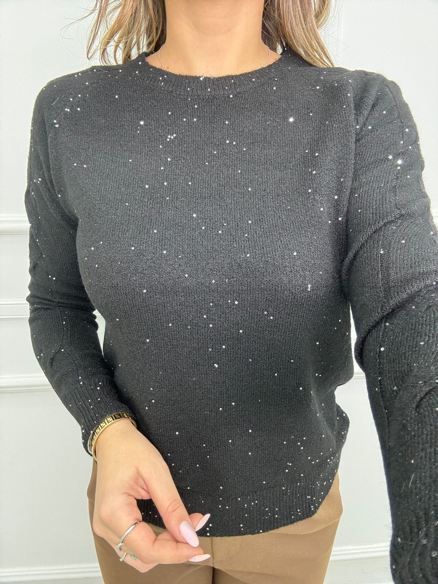 Maglioncino giro collo lurex - immagine 5