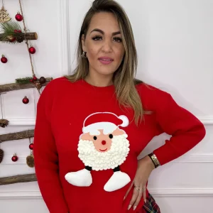 Maglione natalizio giro collo con babbo natale