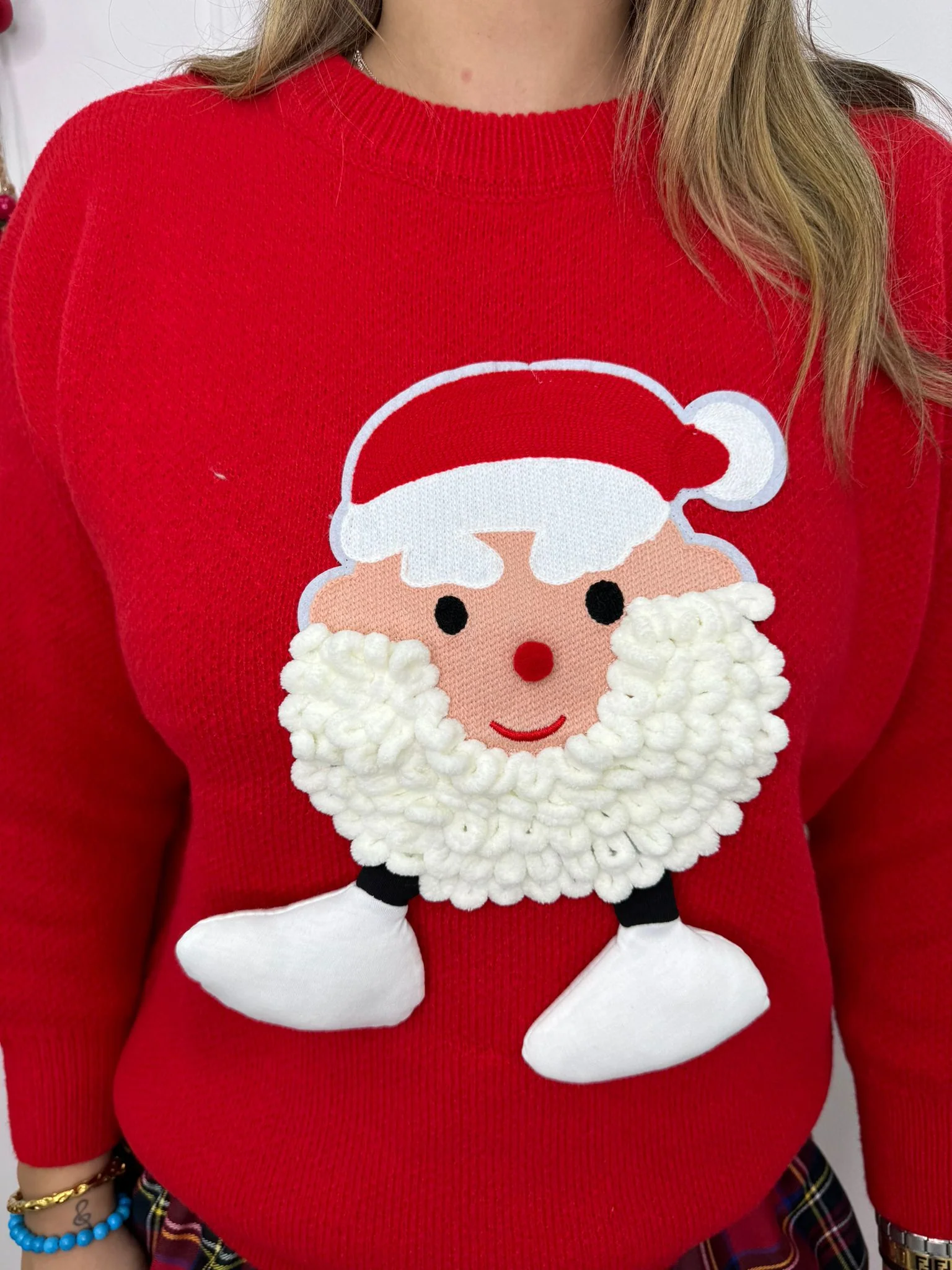 Maglione natalizio giro collo con babbo natale - immagine 3