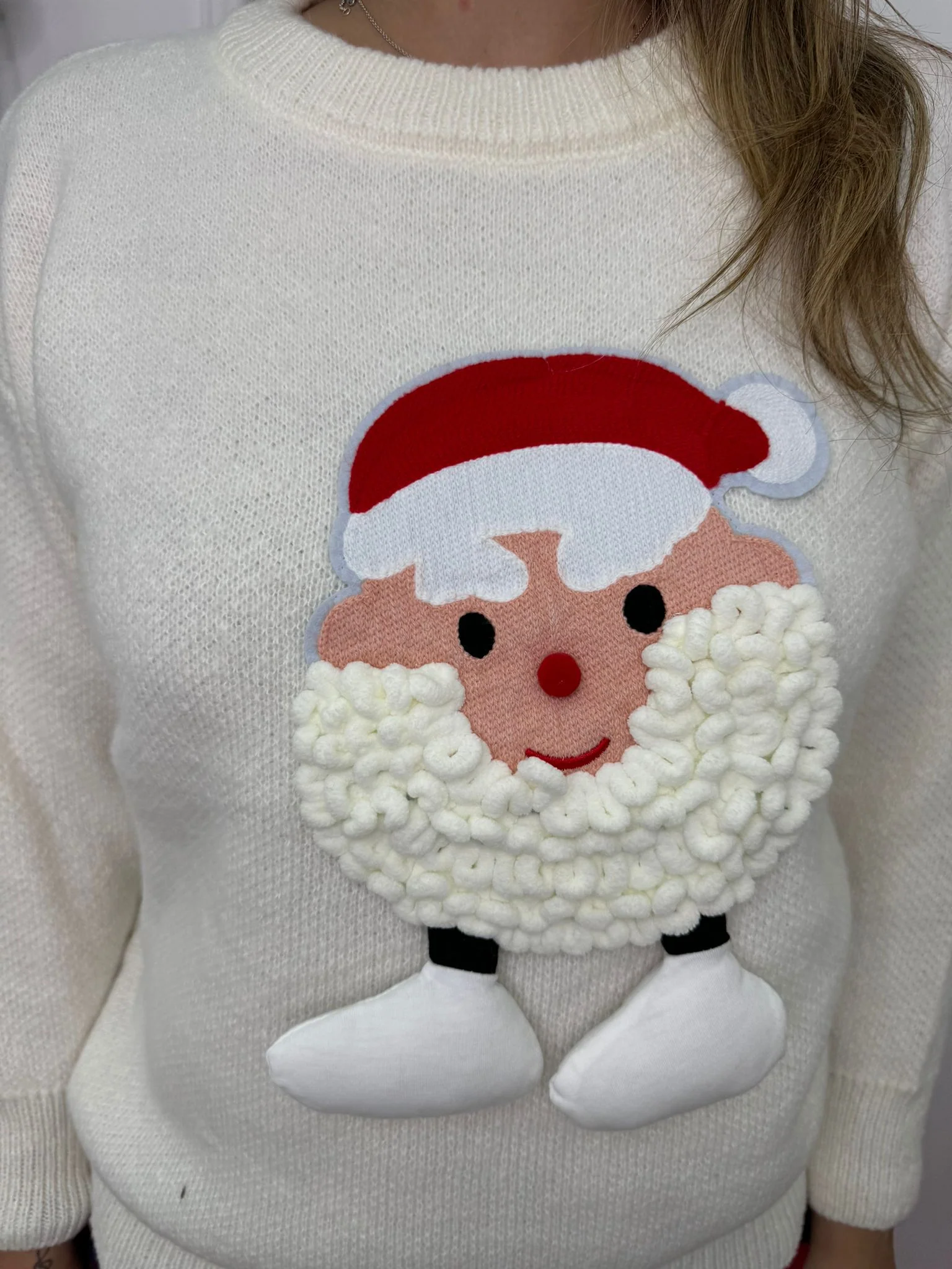 Maglione natalizio giro collo con babbo natale - immagine 6
