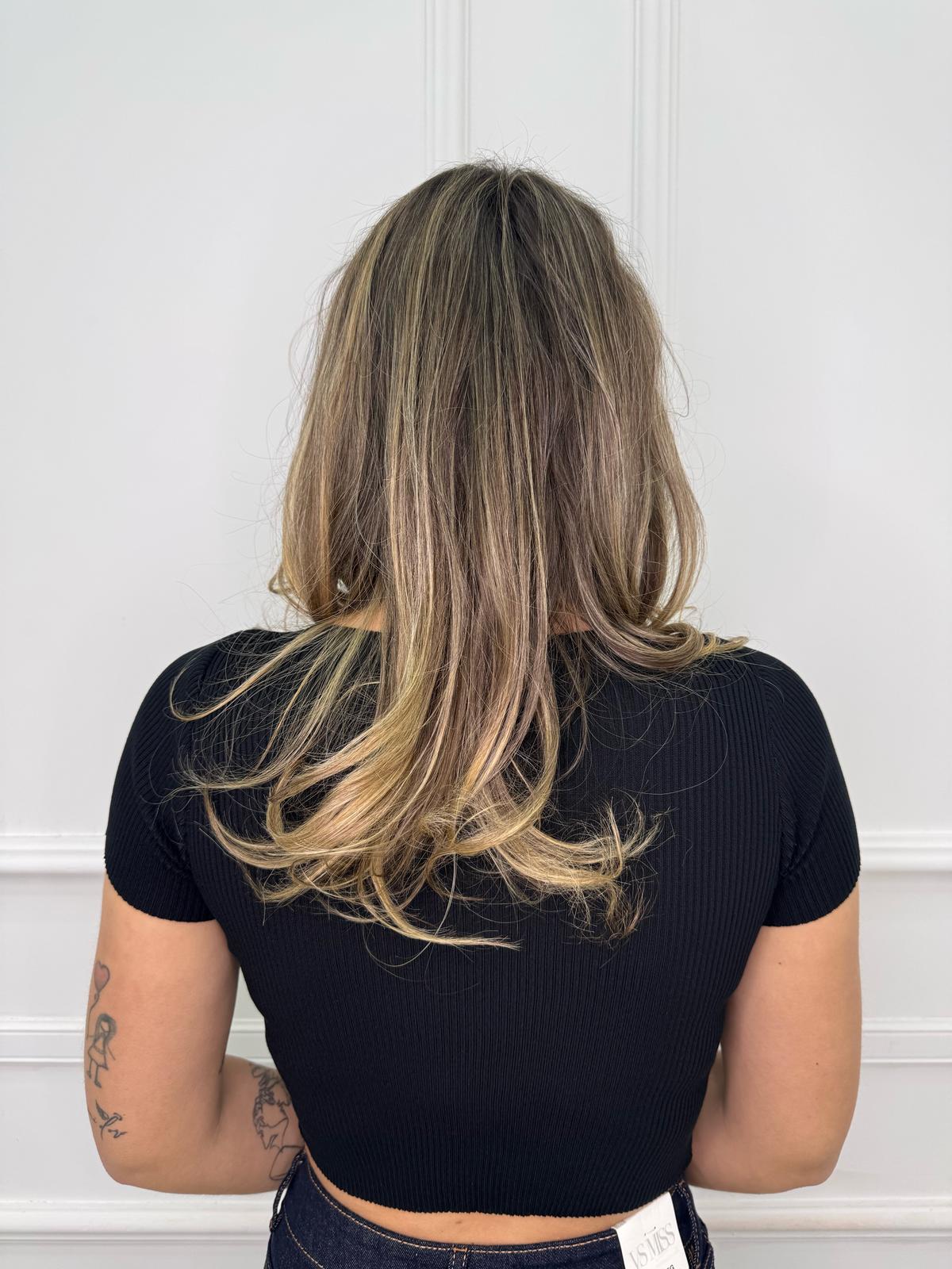 Cardigan in filo mezza manica a costine - immagine 7