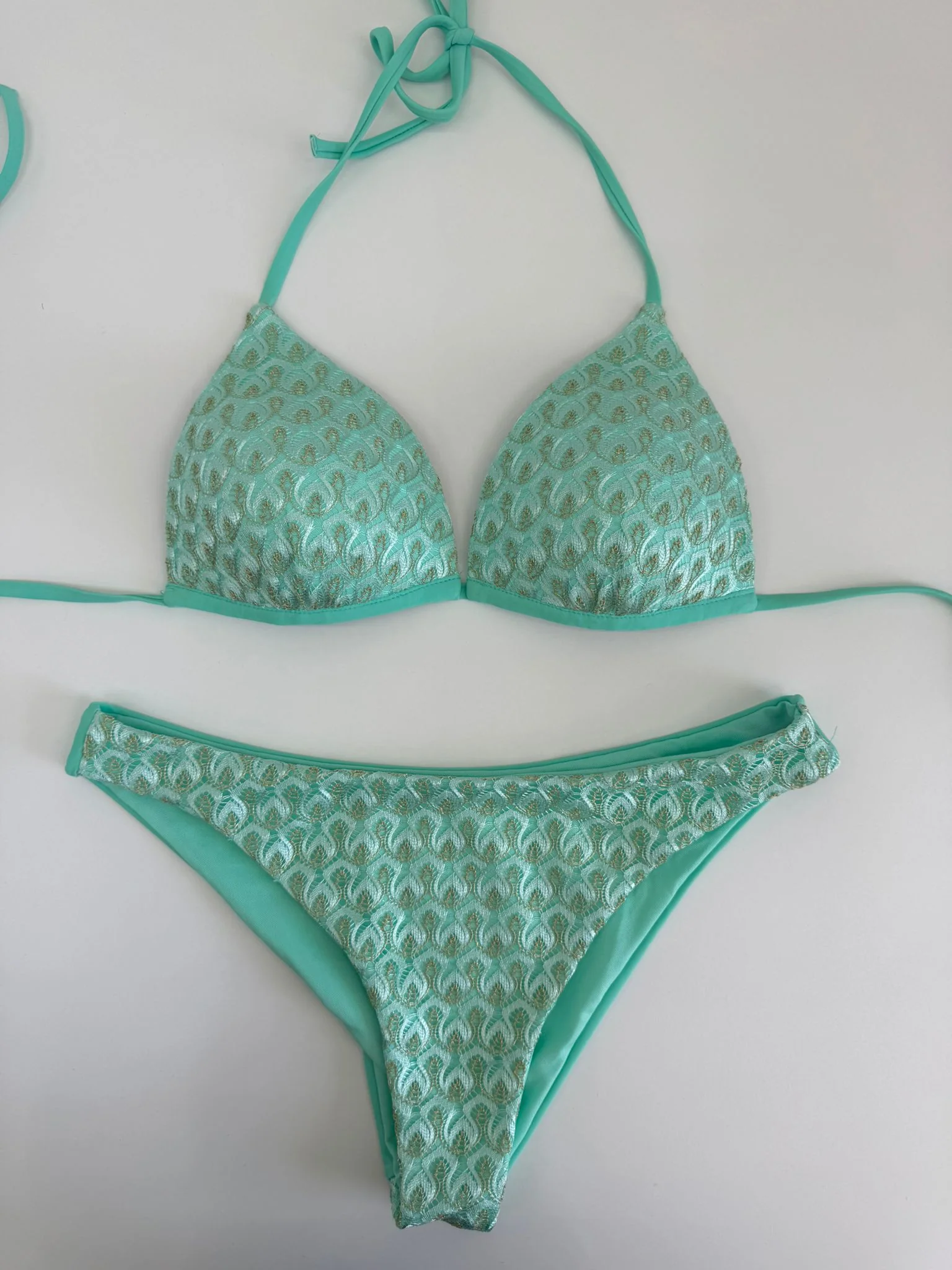 Costume 2 pezzi a fantasia con inserti laminati - immagine 5