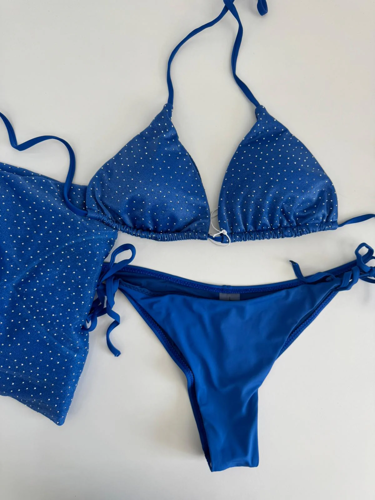 Costume 3 pezzi con vestitino trasparente e swarovski - immagine 7