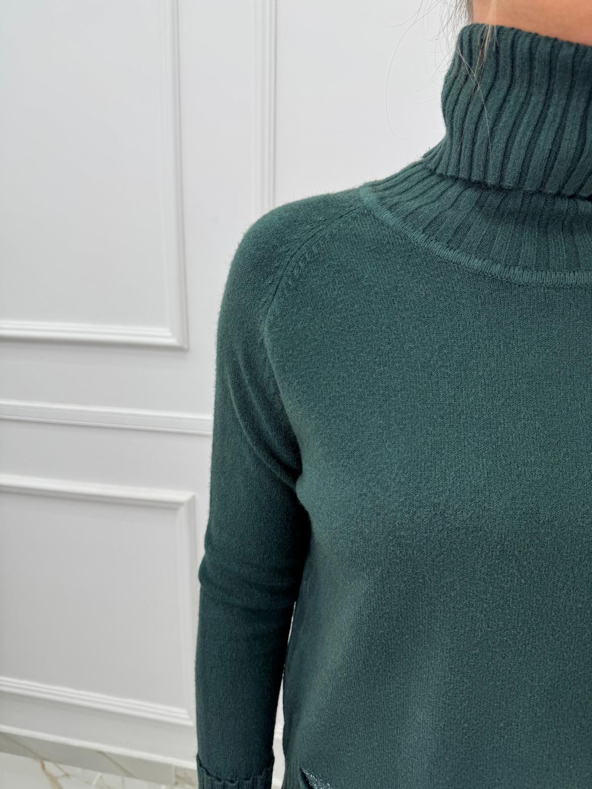 Coordinato 2 pezzi in lana con maglia collo alto - immagine 7