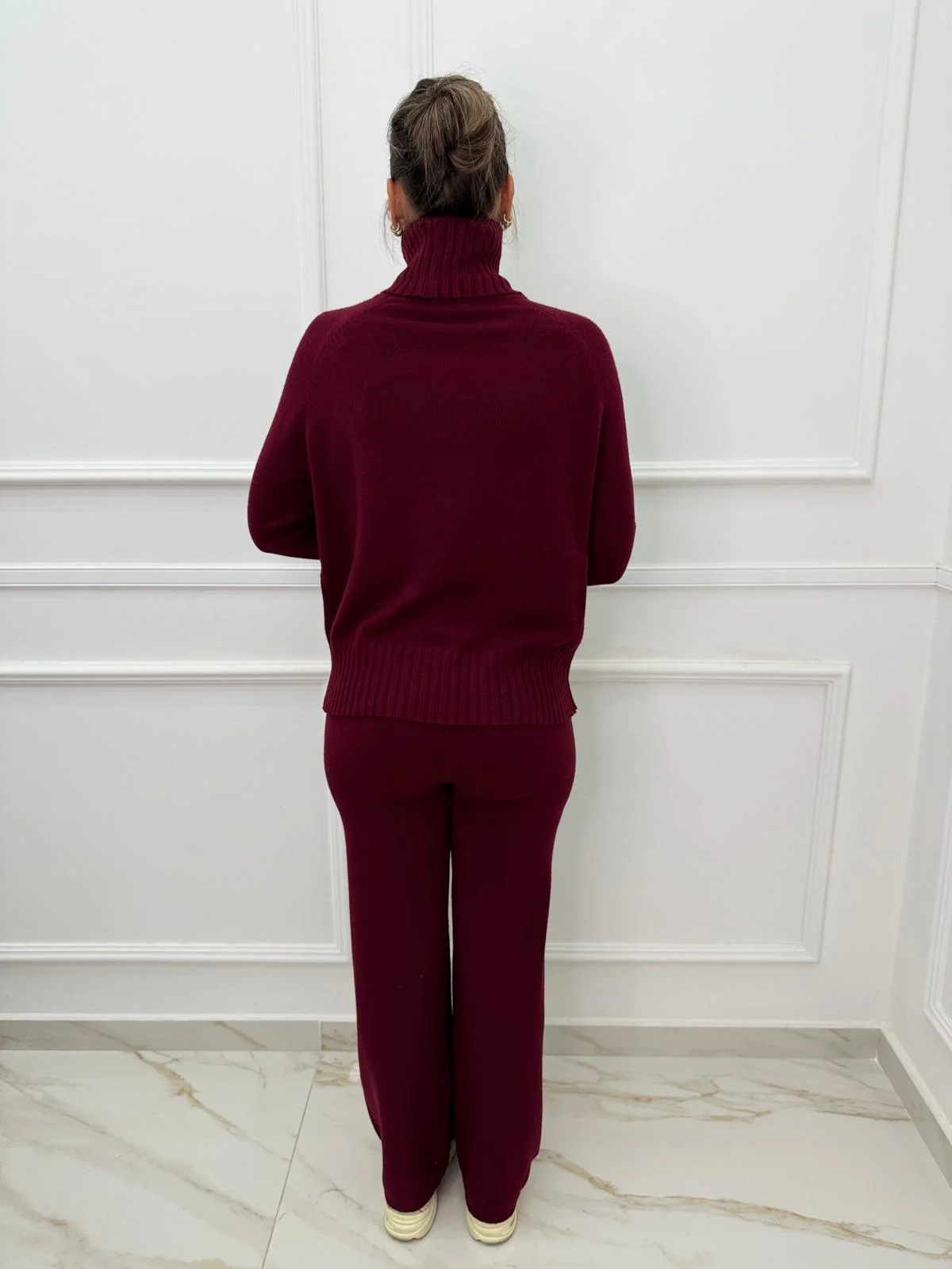 Coordinato 2 pezzi in lana con maglia collo alto - immagine 3