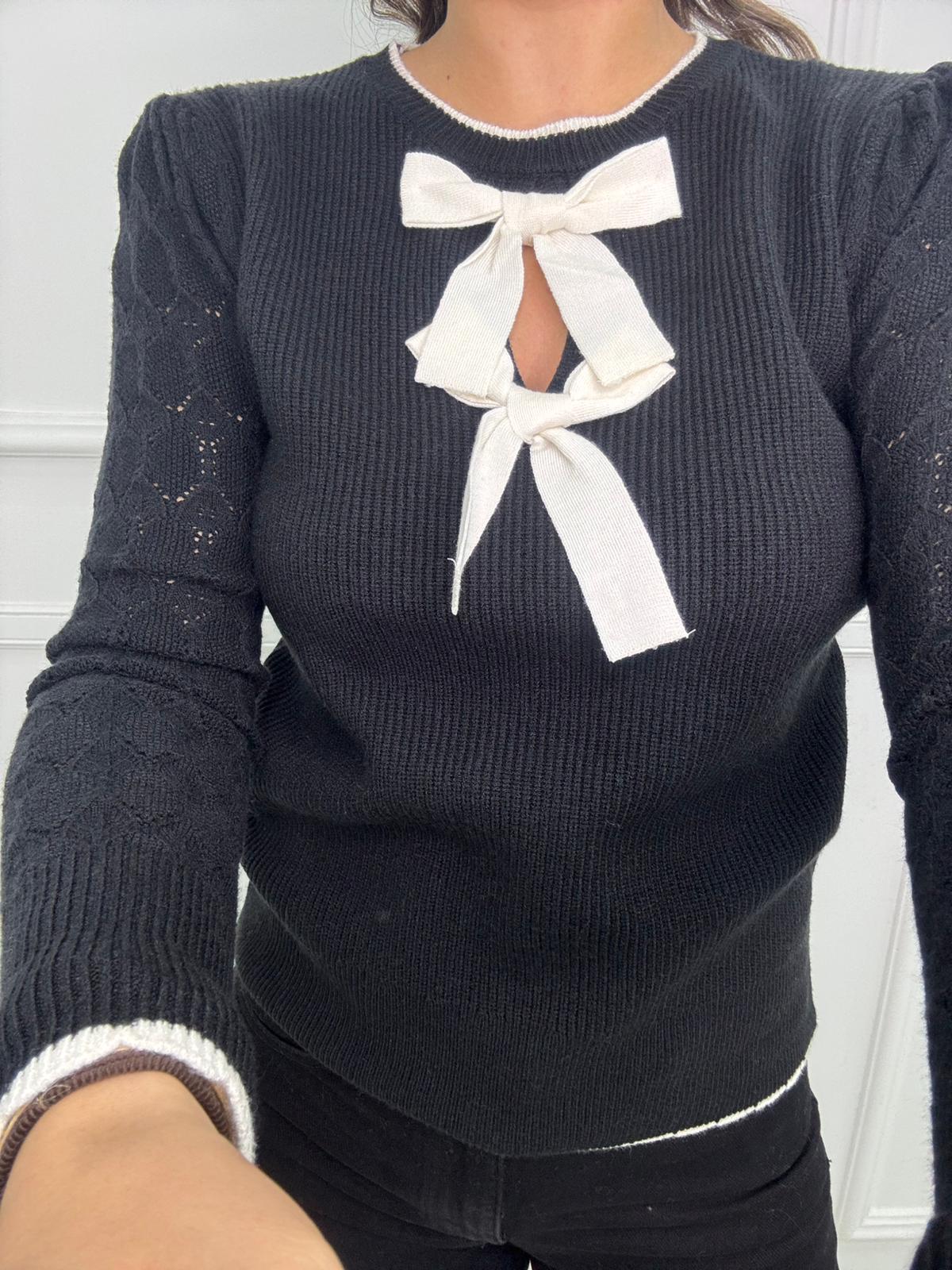 Maglia giro collo con fiocchetti - immagine 8