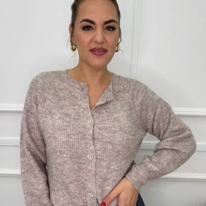 Cardigan in lana con bottoni gioiello