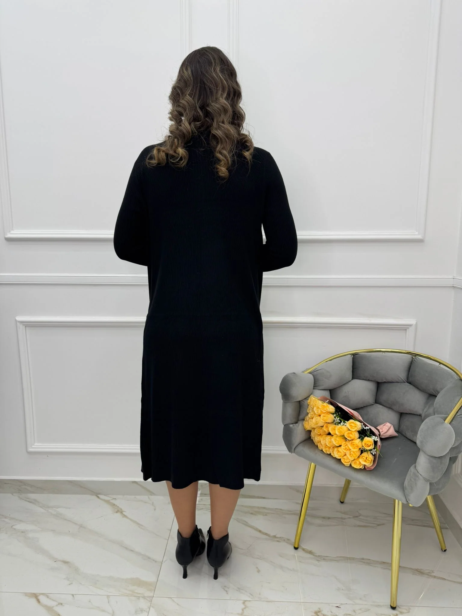 Coordinato 2 pezzi con vestito e cardigan lungo - immagine 6