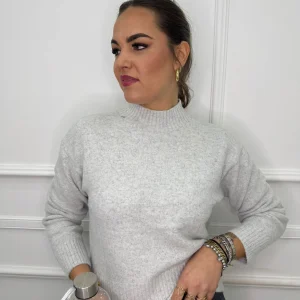 Maglione tinta unita over mezzo collo