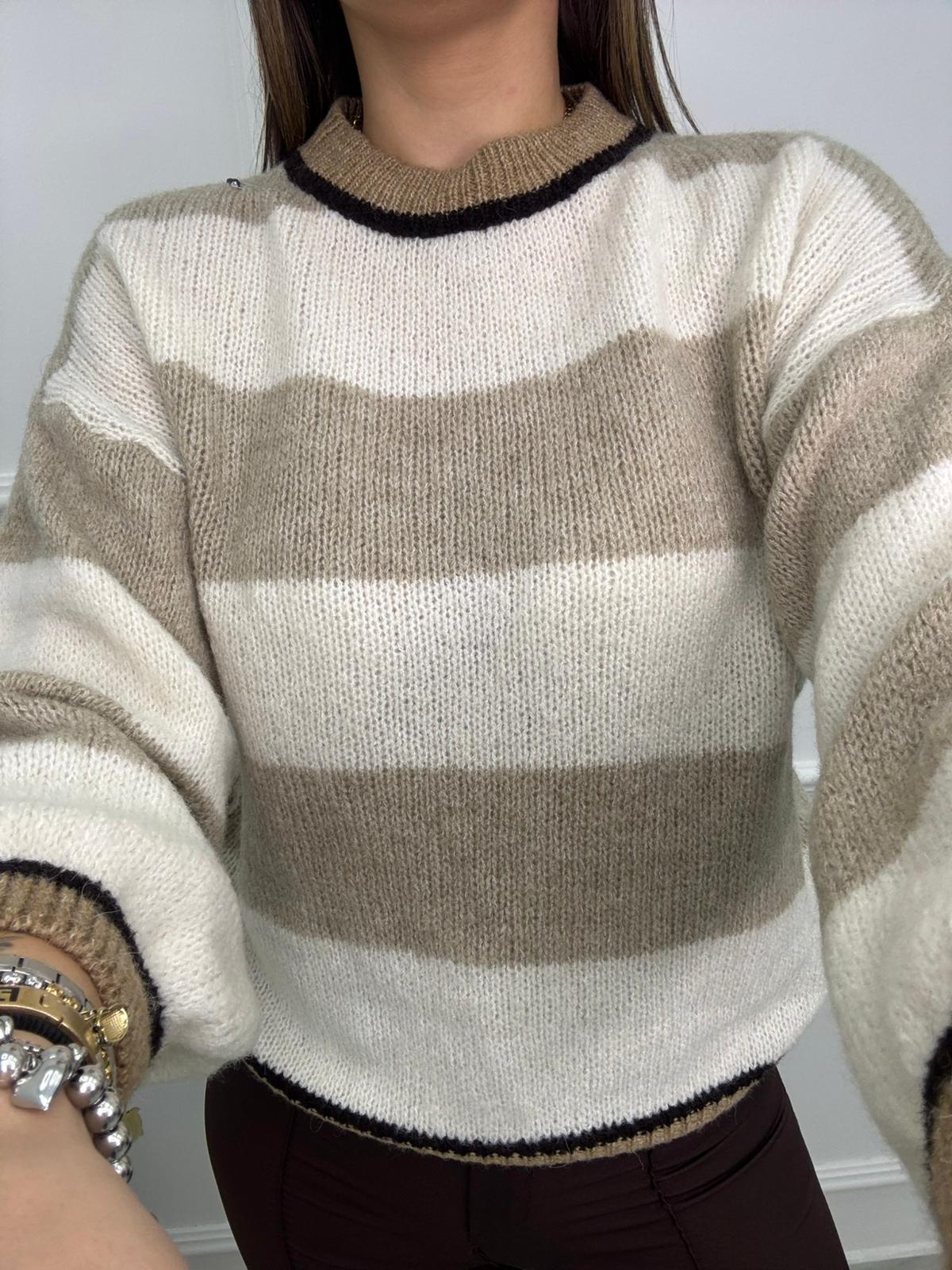 Maglione over a righe - immagine 5