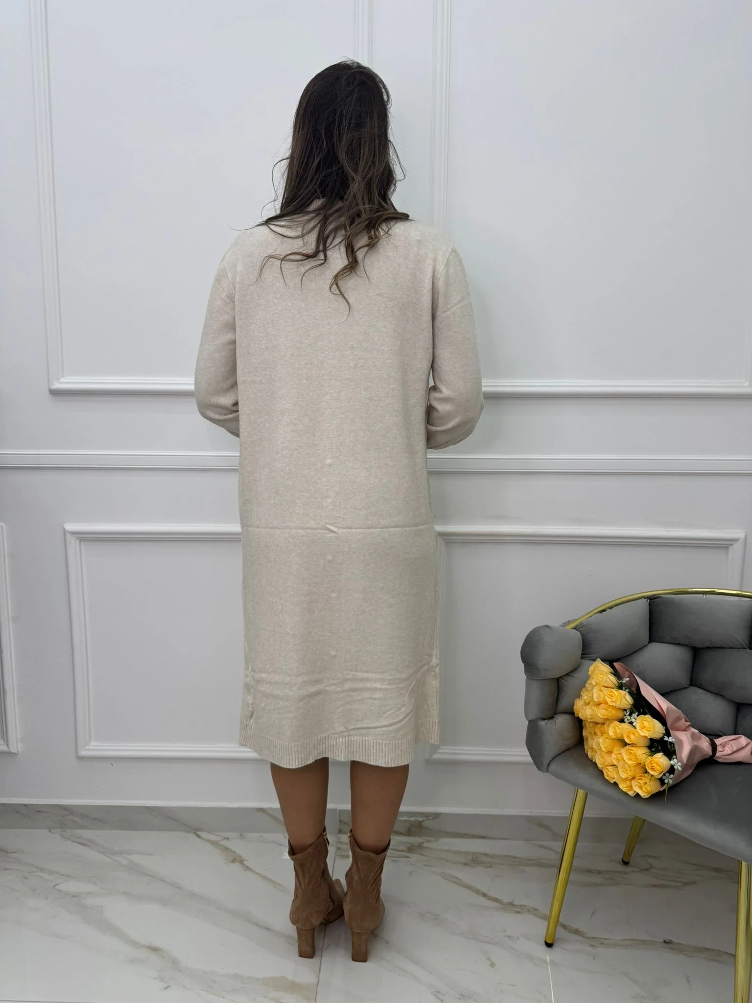 Coordinato 2 pezzi con vestito e cardigan lungo - immagine 6