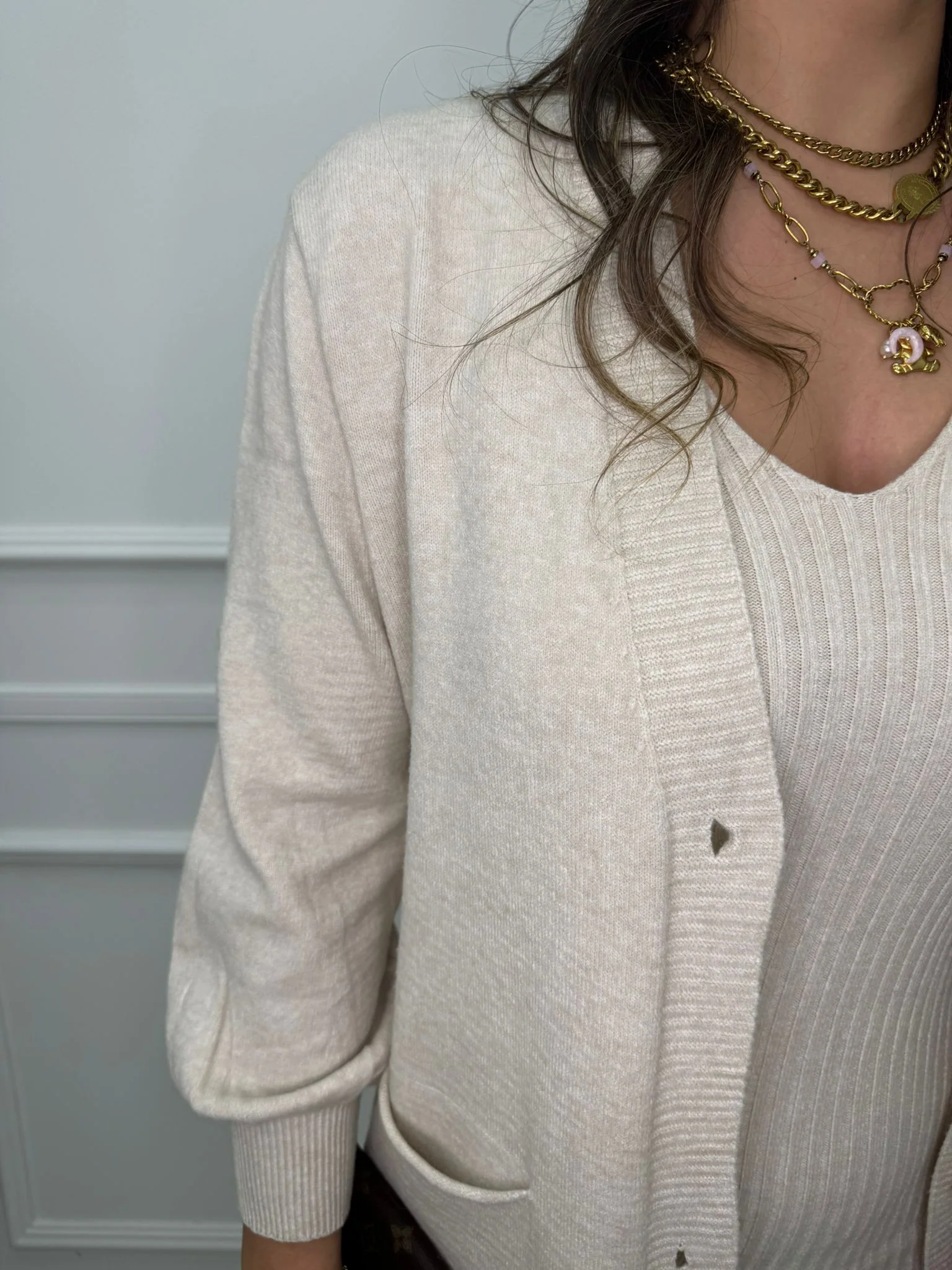 Coordinato 2 pezzi con vestito e cardigan lungo - immagine 7