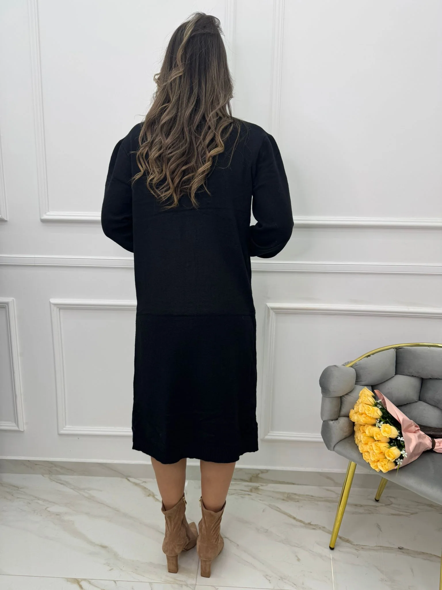 Coordinato 2 pezzi con vestito e cardigan lungo - immagine 3