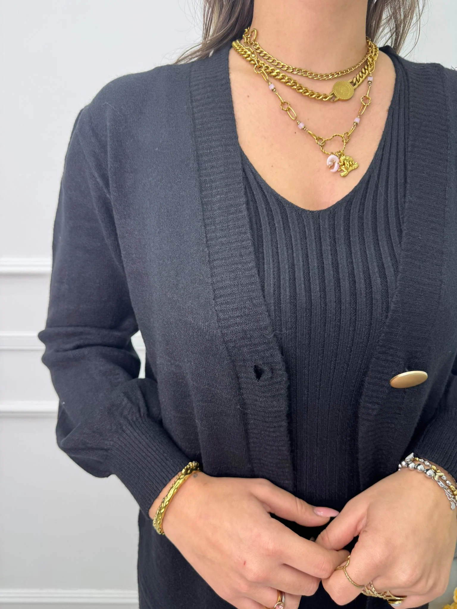 Coordinato 2 pezzi con vestito e cardigan lungo - immagine 4