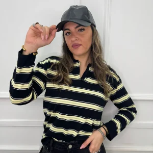 Polo in filo a righe colorate