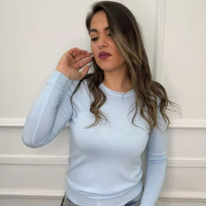 Maglioncino giro collo basic tinta unita