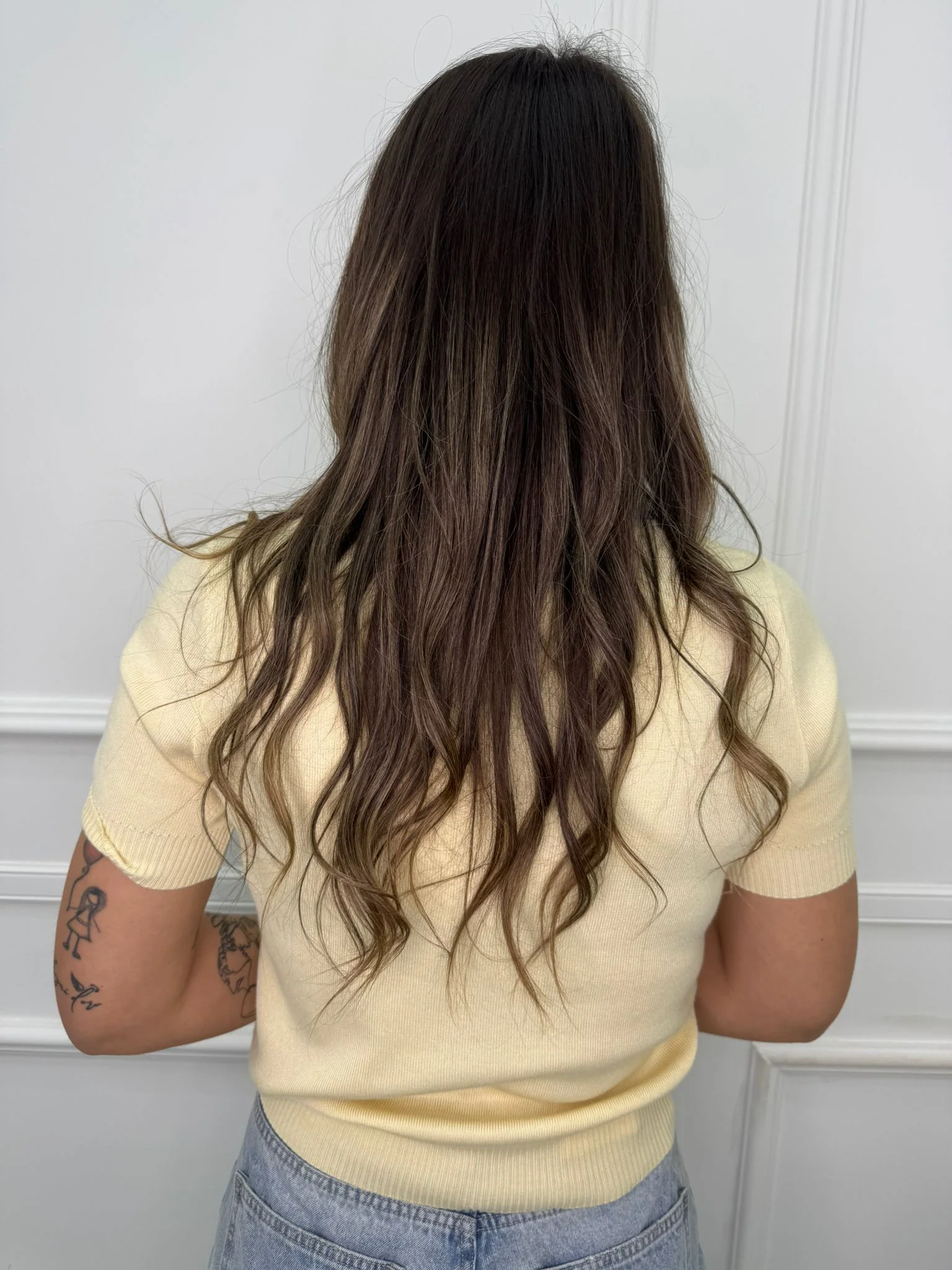 Polo tinta unita con finta camicia a righe - immagine 7