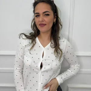 Cardigan in filo fantasia pois