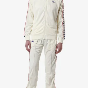 Completo tuta KAPPA 222 Banda giacca + pantalone bianco antico/blue/rosso