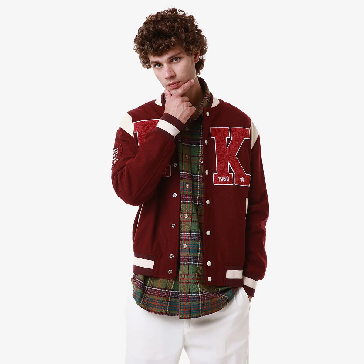 Giubbotto bomber ROBE DI KAPPA patch applicati rosso tibetano - immagine 6
