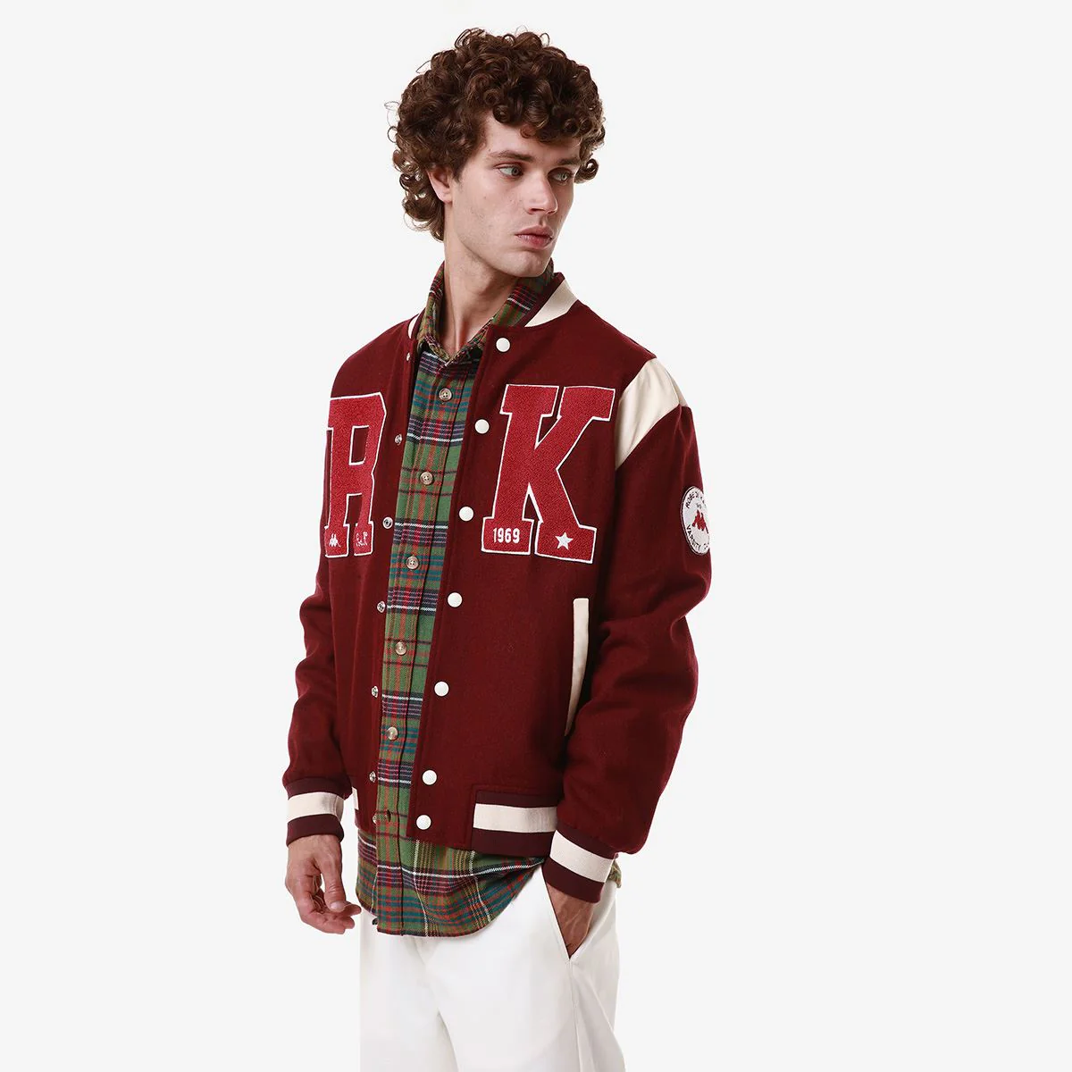 Giubbotto bomber ROBE DI KAPPA patch applicati rosso tibetano - immagine 3
