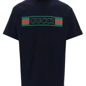 T-shirt GUCCI logo banner web nera