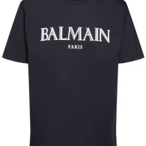 T-shirt BALMAIN large fit logo gommato nera